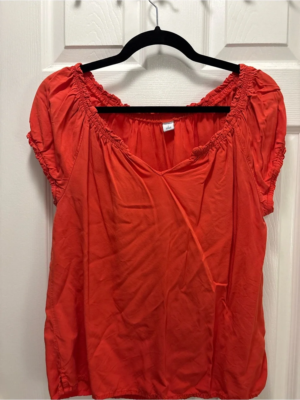 Women's Coral Peasant Blouse